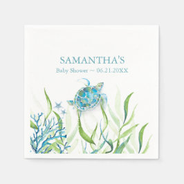 Boy Baby shower servetten Zee schildpad