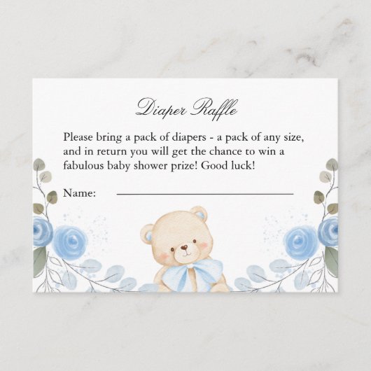 Boy Baby shower Teddy Bear Enclosure Kaart (Voorkant)