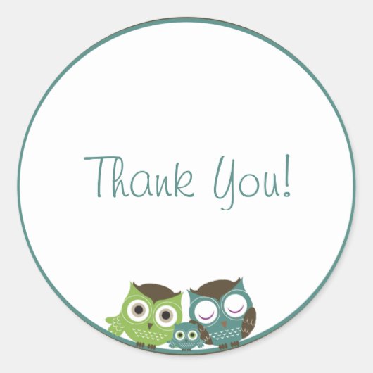 Boy Baby shower Uil Sticker (Voorkant)