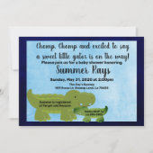 Boy Baby shower uitnodigen, Alligator Baby shower Aankondiging (Voorkant)