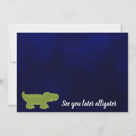 Boy Baby shower uitnodigen, Alligator Baby shower Aankondiging (Achterkant)