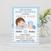 Boy Baby shower Uitnodiging  (Staand voorkant)