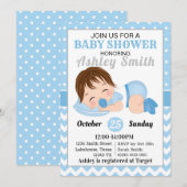 Boy Baby shower Uitnodiging  (Voorkant / Achterkant)