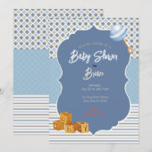 Boy Baby shower Uitnodiging (Voorkant / Achterkant)