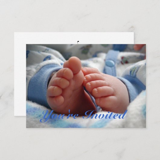 Boy Baby shower Uitnodiging (Voorkant / Achterkant)