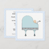 Boy Baby shower Uitnodiging (Voorkant / Achterkant)