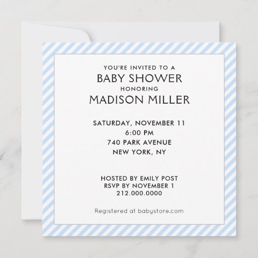 Boy Baby shower Uitnodiging (Achterkant)