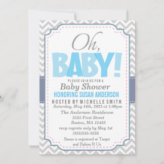 Boy Baby shower Uitnodiging
