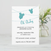 Boy Baby shower Uitnodiging (Staand voorkant)