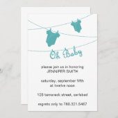 Boy Baby shower Uitnodiging (Voorkant / Achterkant)