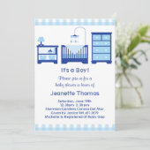 Boy Baby shower Uitnodiging (Staand voorkant)