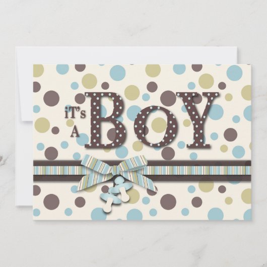 Boy Baby shower Uitnodiging (Voorkant)