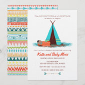 Boy Baby shower Uitnodiging | Boho Chic (Voorkant / Achterkant)