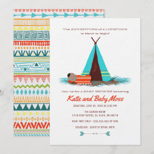 Boy Baby shower Uitnodiging Boho Chic