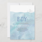 Boy Baby shower Uitnodiging | nautisch | Walvis (Voorkant)