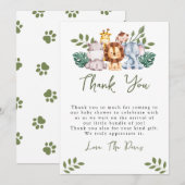 Boy Baby shower Uitnodiging Sjabloon Safari Oerwou (Voorkant / Achterkant)