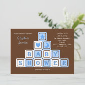 Boy Baby shower uitnodigingsblokken Kaart (Staand voorkant)