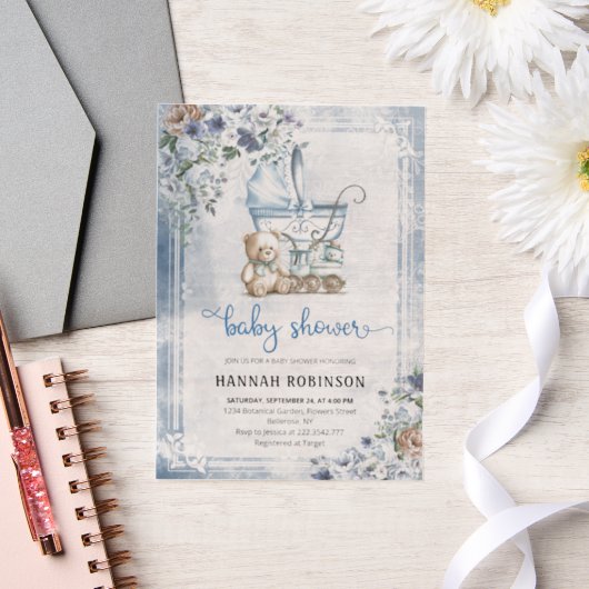  Boy Baby shower Vellum Uitnodigingen (Huwelijk)