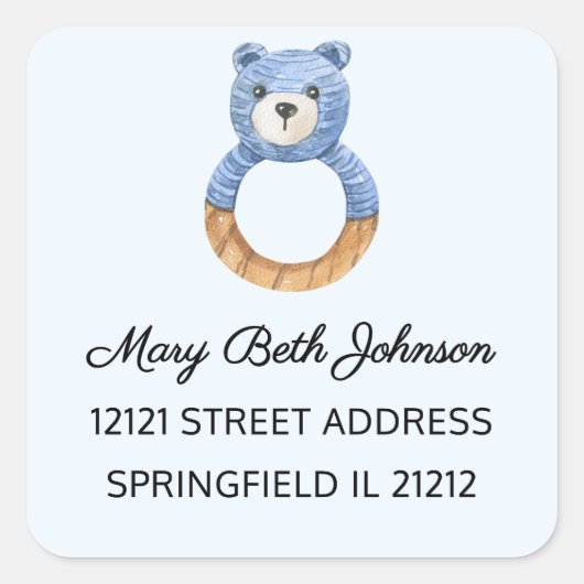 Boy Baby shower Waterverf 1.5-in Adres Sticker (Voorkant)