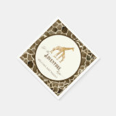 Boy Baby shower Waterverf Giraffe Mama en Baby Servet (Hoek)