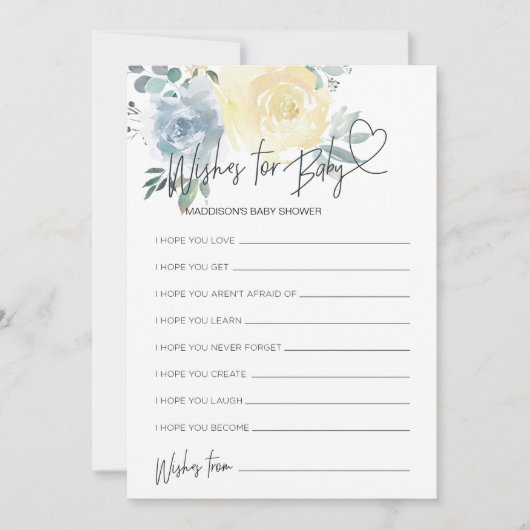 Boy Baby shower Wensen voor Baby Game Kaart (Voorkant)