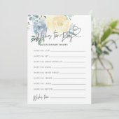 Boy Baby shower Wensen voor Baby Game Kaart (Staand voorkant)