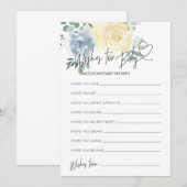 Boy Baby shower Wensen voor Baby Game Kaart (Voorkant / Achterkant)