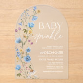 Boy Baby Sprinkle  Acrylic Invitation Acryl Uitnodigingen (Voorkant)