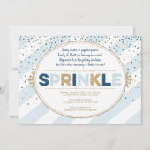 Boy baby sprinkle invitatie marineblauw gouden str kaart (Voorkant)