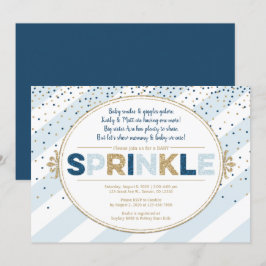 Boy baby sprinkle invitatie marineblauw gouden str kaart