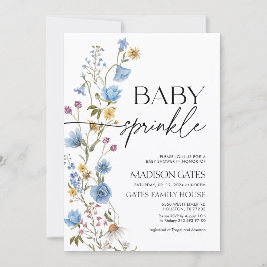Boy Baby Sprinkle Invitation Kaart (Voorkant)