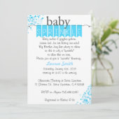 Boy Baby Sprinkle Invitations - Blauwe Baby Sprink Kaart (Staand voorkant)