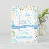 Boy Baby Sprinkle Uitnodiging Donut Baby Sprinkle (Staand voorkant)