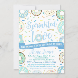 Boy Baby Sprinkle Uitnodiging Donut Baby Sprinkle