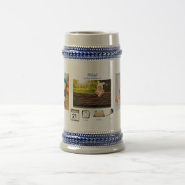 BOY BABY STATS Foto Collage Aandenken GIFT Bierpul