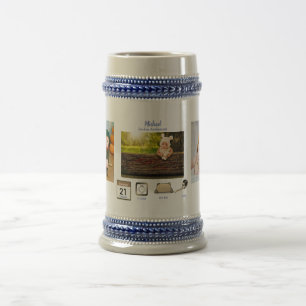 BOY BABY STATS Foto Collage Aandenken GIFT Bierpul