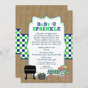 BOY BabyQ Sprinkle, BBQ Baby shower, BABY Q Kaart