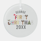 Boy Baby's eerste kerstglas Ornament (Voorkant)
