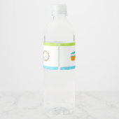 Boy Baking Birthday Party Waterfles Etiket (Achterkant)