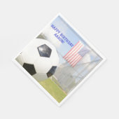 Boy Ball op het veld American Flag Soccer Birthday Servet (Hoek)