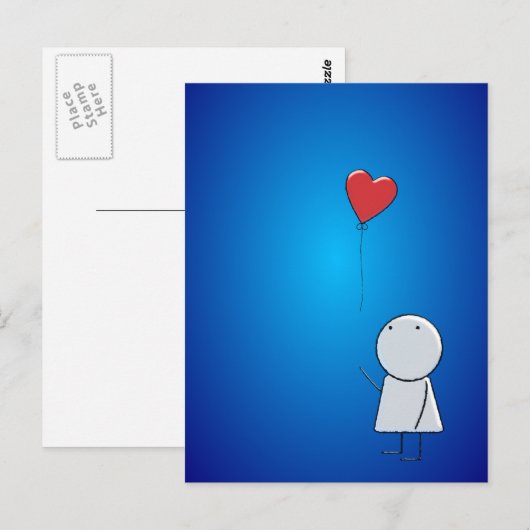 Boy & Balloon Briefkaart (Voorkant / Achterkant)