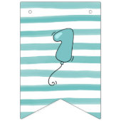 Boy Balloon Themed First Birthday Banner (Eerste vlag)
