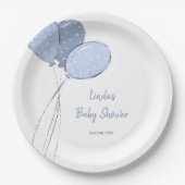 Boy Balloons Baby shower Papieren Bordje (Voorkant)