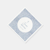 Boy Baptism Blue White Floral Pattern Christening  Servet (Hoek)