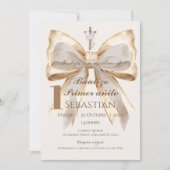 Boy Baptism Invitation in Spanish Boho Kaart (Voorkant)