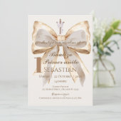 Boy Baptism Invitation in Spanish Boho Kaart (Staand voorkant)