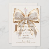Boy Baptism Invitation in Spanish Boho Kaart (Voorkant / Achterkant)