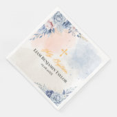 Boy baptism religious modern floral watercolor  servet (Hoek)