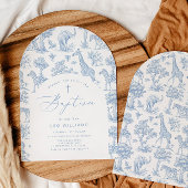 Boy Baptism Safari Chinoiserie Invitation Kaart