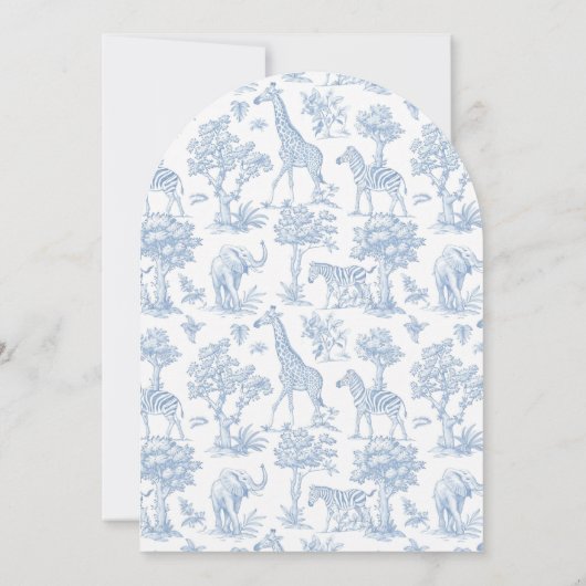 Boy Baptism Safari Chinoiserie Invitation Kaart (Achterkant)